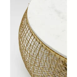 KARE Design Tische-Couchtisch Cesta Marmor Gold O100Cm