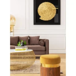 KARE Design Tische-Couchtisch Cesta Marmor Gold O100Cm