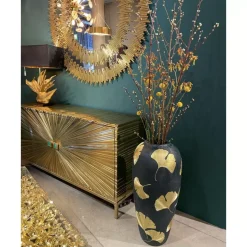 KARE Design Tische-Couchtisch Gold Flowers 120X60