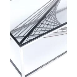 KARE Design Tische-Couchtisch Laser Silber Klarglas 120X60