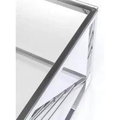 KARE Design Tische-Couchtisch Laser Silber Klarglas 120X60