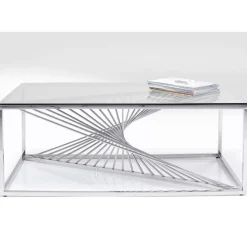 KARE Design Tische-Couchtisch Laser Silber Klarglas 120X60