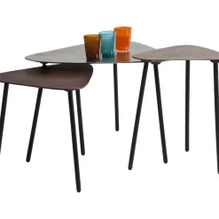 KARE Design Tische-Couchtisch Loft Triangle Vintage (3/Set)