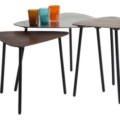 KARE Design Tische-Couchtisch Loft Triangle Vintage (3/Set)