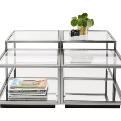 KARE Design Tische-Couchtisch Luigi Silber (4/Set)
