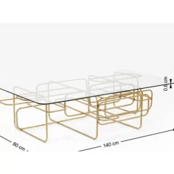 KARE Design Tische-Couchtisch Meander Gold 140X80Cm