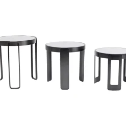 KARE Design Tische-Couchtisch Perelli Schwarz (3/Set)