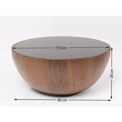 KARE Design Tische-Couchtisch Tear Drops Walnuss O80Cm