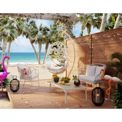 KARE Design Outdoormöbel-Couchtisch Tiki Weiss