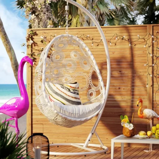 KARE Design Outdoormöbel-Couchtisch Tiki Weiss
