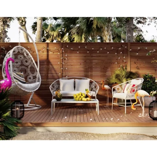 KARE Design Outdoormöbel-Couchtisch Tiki Weiss