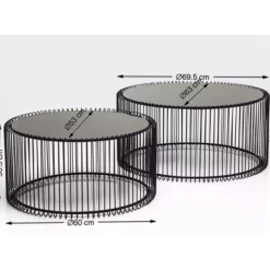 KARE Design Tische-Couchtisch Wire Black (2/Set)