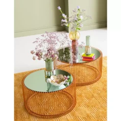 KARE Design Tische-Couchtisch Wire Copper (2/Set)
