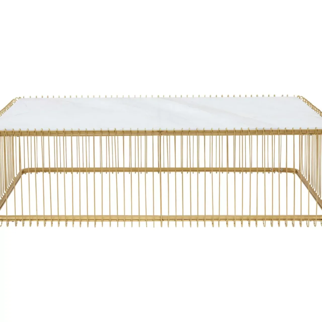 KARE Design Tische-Couchtisch Wire Glas Marble Weis 145X70Cm