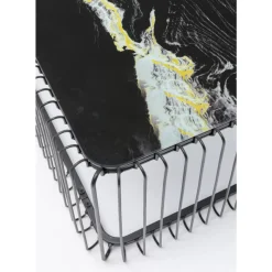 KARE Design Tische-Couchtisch Wire Glas Marble Schwarz 145X70Cm