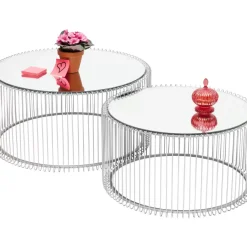 KARE Design Tische-Couchtisch Wire Silber (2/Set)