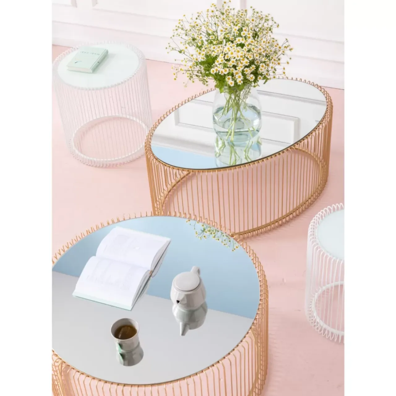 KARE Design Tische-Couchtisch Wire Uno Brass 60X90Cm