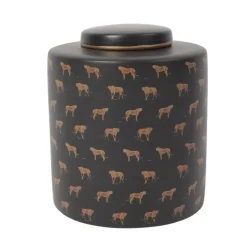 KARE Design Vasen-Deckelvase Leoparden