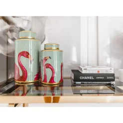 KARE Design Deko & Geschenkartikel-Deko Dose Flamingos 39Cm