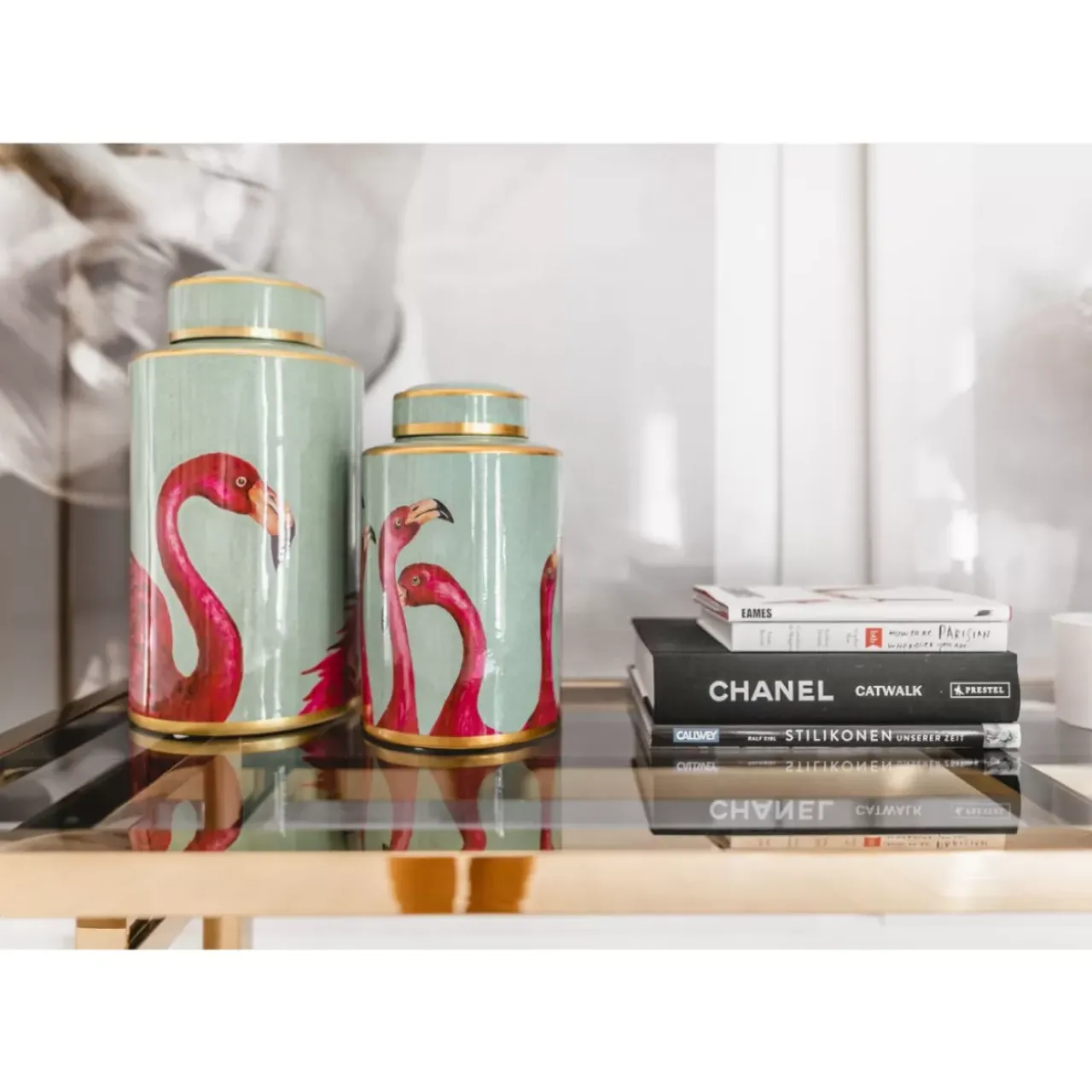 KARE Design Deko & Geschenkartikel-Deko Dose Flamingos 39Cm