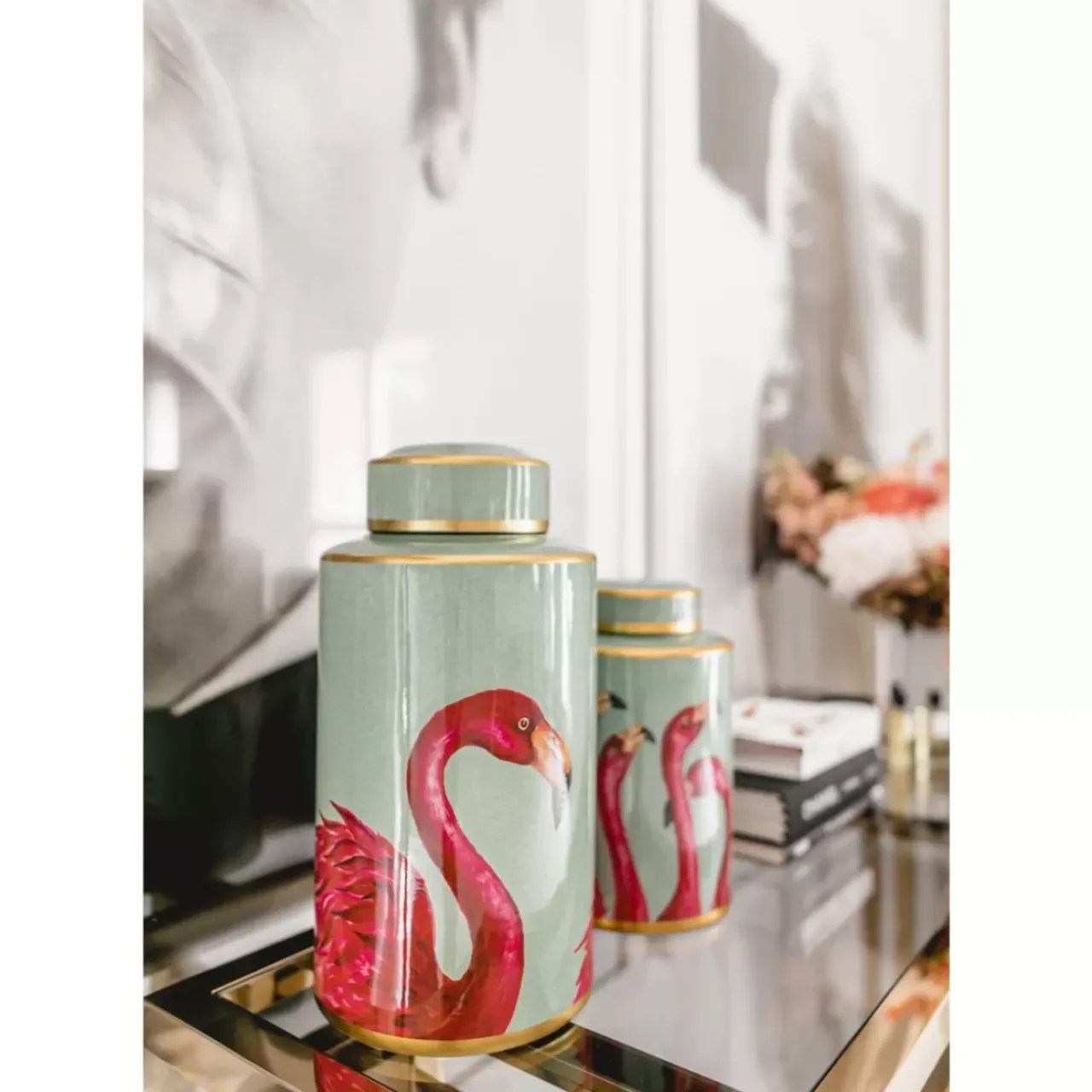 KARE Design Deko & Geschenkartikel-Deko Dose Flamingos 39Cm