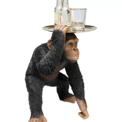 KARE Design Deko & Geschenkartikel-Deko Figur Butler Playing Chimp Schwarz 52Cm