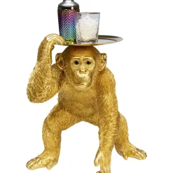 KARE Design Deko & Geschenkartikel-Deko Figur Butler Playing Chimp Gold 52Cm