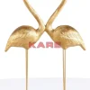 KARE Design Deko & Geschenkartikel-Deko Figur Flamingo Love Gold 63Cm