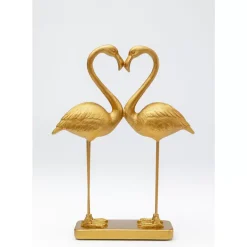 KARE Design Deko & Geschenkartikel-Deko Figur Flamingo Love Gold 39Cm