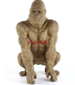 KARE Design Deko & Geschenkartikel-Deko Figur Gorilla Gold 80Cm