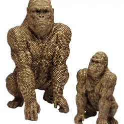KARE Design Deko & Geschenkartikel-Deko Figur Gorilla Gold 80Cm