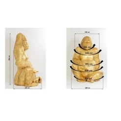 KARE Design Deko & Geschenkartikel-Deko Figur Gorilla Gold Xxl 249