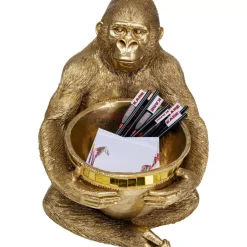 KARE Design Deko & Geschenkartikel-Deko Figur Gorilla Holding Bowl Gold