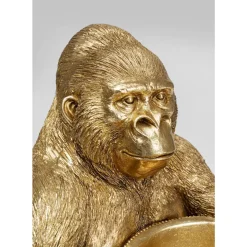 KARE Design Deko & Geschenkartikel-Deko Figur Gorilla Holding Bowl Gold