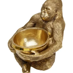 KARE Design Deko & Geschenkartikel-Deko Figur Gorilla Holding Bowl Gold
