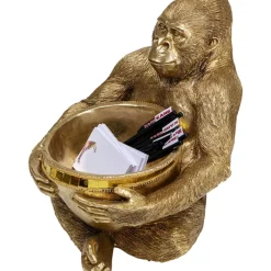 KARE Design Deko & Geschenkartikel-Deko Figur Gorilla Holding Bowl Gold