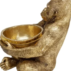 KARE Design Deko & Geschenkartikel-Deko Figur Gorilla Holding Bowl Gold