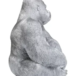 KARE Design Deko & Geschenkartikel-Deko Figur Monkey Gorilla Side Xl Silber Matt