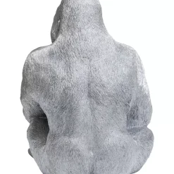 KARE Design Deko & Geschenkartikel-Deko Figur Monkey Gorilla Side Xl Silber Matt