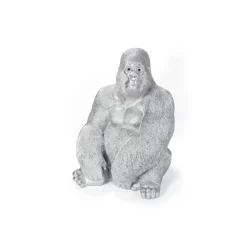 KARE Design Deko & Geschenkartikel-Deko Figur Monkey Gorilla Side Xl Silber Matt