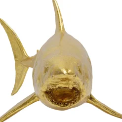 KARE Design Deko & Geschenkartikel-Deko Figur Shark Henry Gold 106Cm
