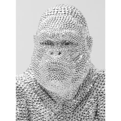 KARE Design Deko & Geschenkartikel-Deko Figur Shiny Gorilla Silber 46Cm