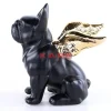 KARE Design Deko & Geschenkartikel-Deko Figur Sitting Angel Dog Gold-Schwarz