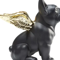 KARE Design Deko & Geschenkartikel-Deko Figur Sitting Angel Dog Gold-Schwarz