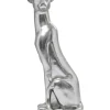 KARE Design Deko & Geschenkartikel-Deko Figur Sitting Leopard Silber 150Cm
