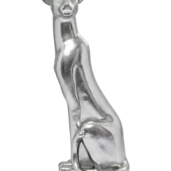 KARE Design Deko & Geschenkartikel-Deko Figur Sitting Leopard Silber 150Cm