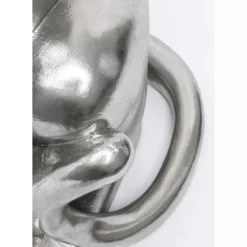 KARE Design Deko & Geschenkartikel-Deko Figur Sitting Leopard Silber 150Cm