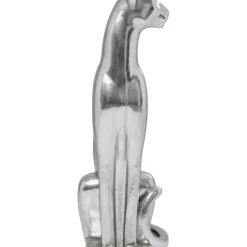 KARE Design Deko & Geschenkartikel-Deko Figur Sitting Leopard Silber 150Cm