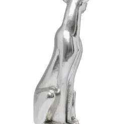 KARE Design Deko & Geschenkartikel-Deko Figur Sitting Leopard Silber 150Cm