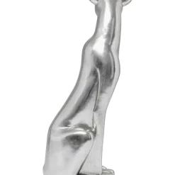 KARE Design Deko & Geschenkartikel-Deko Figur Sitting Leopard Silber 150Cm